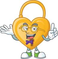 Love padlock cartoon character vector