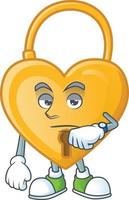 Love padlock cartoon character vector