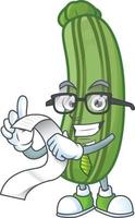 Zucchini cartoon character style vector