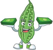 Bitter melon cartoon character vector