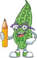 Bitter melon cartoon character vector