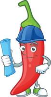 Red chili cartoon character vector