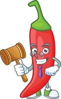 Red chili cartoon character vector