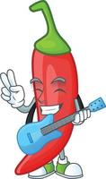 Red chili cartoon character vector