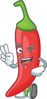 Red chili cartoon character vector