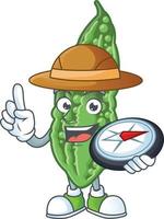 Bitter melon cartoon character vector