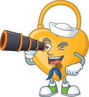 Love padlock cartoon character vector