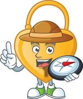 Love padlock cartoon character vector