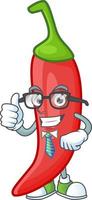 Red chili cartoon character vector