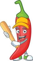 Red chili cartoon character vector