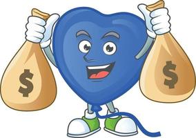 Blue love balloon cartoon character style vector