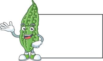 Bitter melon cartoon character vector