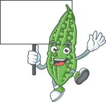 Bitter melon cartoon character vector