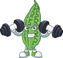 Bitter melon cartoon character vector