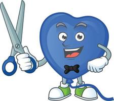 Blue love balloon cartoon character style vector