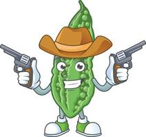 Bitter melon cartoon character vector