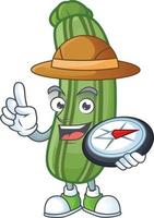 Zucchini cartoon character style vector