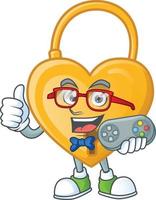 Love padlock cartoon character vector