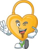 Love padlock cartoon character vector