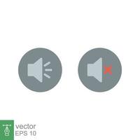 Speaker, audio and sound mute icon. Simple flat style for Video Conference, Webinar and Video chat. Vector illustration isolated on white background. EPS 10.