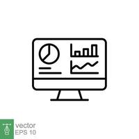 Dashboard admin line icon. Simple outline style. User panel template, data analysis, agency, graph, business linear sign. Vector illustration isolated on white background. EPS 10.