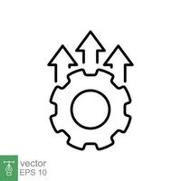 Operational excellence line icon. Simple outline style symbol. Optimize technology, innovation, production growth concept. Vector illustration isolated on white background. EPS 10.