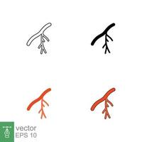 Human artery icon in different style. Two colored and black human artery vector icons designed in filled outline, line, glyph and solid style. Vector illustration isolated on white background. EPS 10