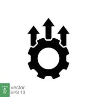 Operational excellence glyph icon. Simple solid style symbol. Optimize technology, innovation, production growth concept. Vector illustration isolated on white background. EPS 10.