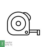 Measure tape line icon. Simple outline style. Meter, length, metric, size concept for app and web. Vector illustration isolated on white background. EPS 10.