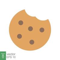 Cookie biscuit icon. Simple flat style sign. Bite of dessert, bread crumbs, chocolate sweetness. Eaten cookies symbol. Vector illustration isolated on white background. EPS 10.