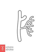 Human artery line icon. Outline style can be used for web, mobile, ui. Blood, vessel, artery, vascular, vein concept. Vector illustration isolated on white background. Editable stroke EPS 10.