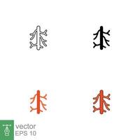 Human artery icon in different style. Two colored and black human artery vector icons designed in filled outline, line, glyph and solid style. Vector illustration isolated on white background. EPS 10