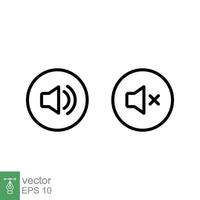 Speaker, audio and sound mute line icon. Simple outline style for Video Conference, Webinar and Video chat. Vector illustration isolated on white background. EPS 10.