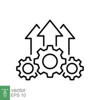 Operational excellence line icon. Simple outline style symbol. Optimize technology, innovation, production growth concept. Vector illustration isolated on white background. EPS 10.