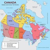 mapa detallado de canada vector