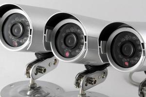 CCTV camera system, home security system concept, Security camera.