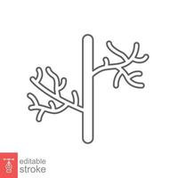 Human artery line icon. Outline style can be used for web, mobile, ui. Blood, vessel, artery, vascular, vein concept. Vector illustration isolated on white background. Editable stroke EPS 10.