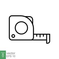 Measure tape line icon. Simple outline style. Meter, length, metric, size concept for app and web. Vector illustration isolated on white background. EPS 10.