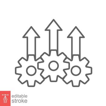 Operacional excelencia línea icono. sencillo contorno estilo símbolo. optimizar tecnología, innovación, producción crecimiento concepto. vector ilustración aislado en blanco antecedentes. editable carrera eps 10