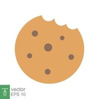 Cookie biscuit icon. Simple flat style sign. Bite of dessert, bread crumbs, chocolate sweetness. Eaten cookies symbol. Vector illustration isolated on white background. EPS 10.