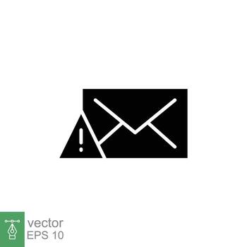 Warning alert message icon. Solid style for web template and app. Email, suspicious, letter, mail, news, notification, vector illustration design on white background. EPS 10.