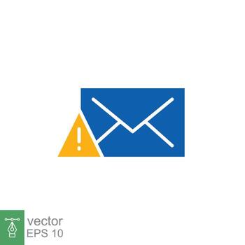 Warning alert message icon. Simple flat style for web template and app. Email, suspicious, letter, mail, news, notification, vector illustration design on white background. EPS 10.