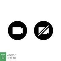 Video camera glyph icon. Simple solid style for Video Conference, Webinar and Video chat. Vector illustration isolated on white background. EPS 10.