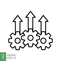 Operational excellence line icon. Simple outline style symbol. Optimize technology, innovation, production growth concept. Vector illustration isolated on white background. EPS 10.