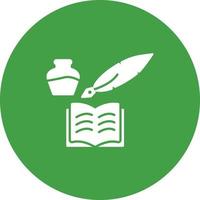 Unique Quill and Book Vector Icon