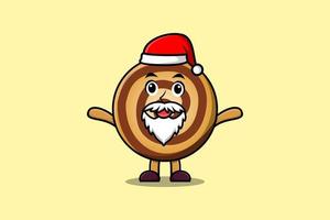 Cute Cartoon mascot character Cookies santa claus vector
