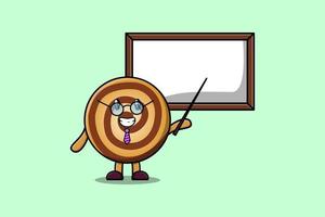 Cute cartoon Cookies teaching with whiteboard vector