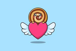 cute cartoon Cookies character hiding heart vector