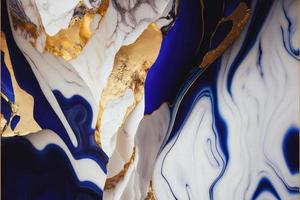 Elegant Blue, White, and Gold Marble Texture for high-end designs. Stunning image for website backgrounds, social media posts, and more. Bold, sleek patterns with luxurious color palette. photo