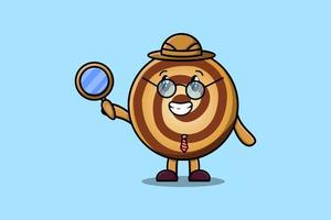 Cute cartoon character Cookies detective vector
